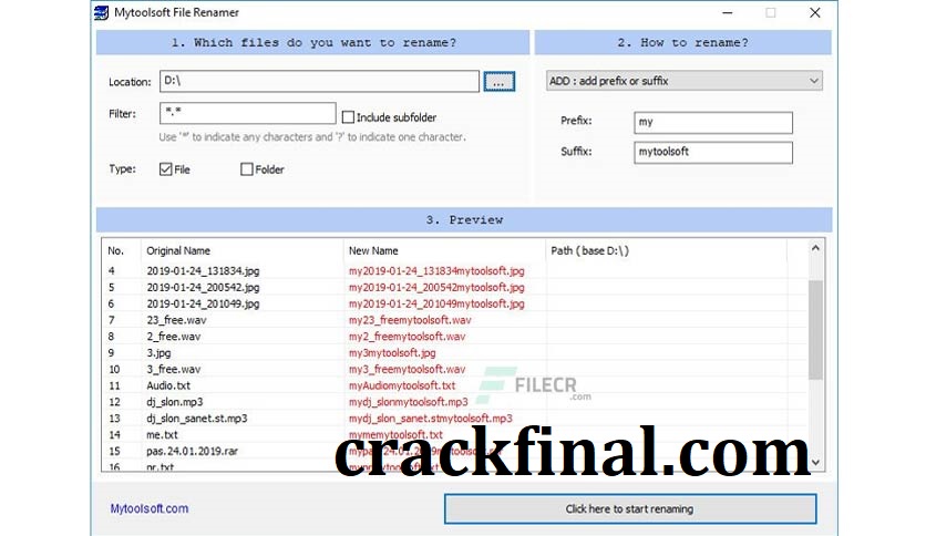 Mytoolsoft File Renamer Crack + License Key [Latest 2022]